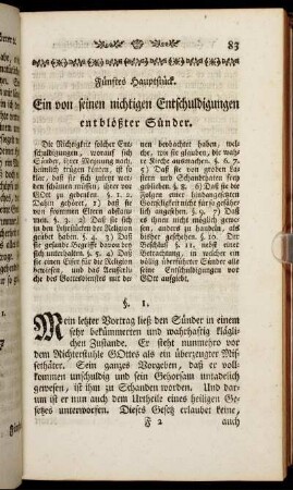 Fünftes Hauptstück. Ein von seinen nichtigen Entschuldigungen entblößter Sünder.