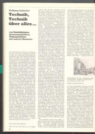 Technik, Technik über alles ...