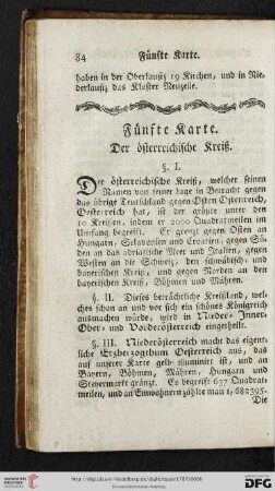 Fuenfte Karte: Der oesterreichische Kreiß
