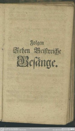 Folgen Zehen Geistreiche Gesänge