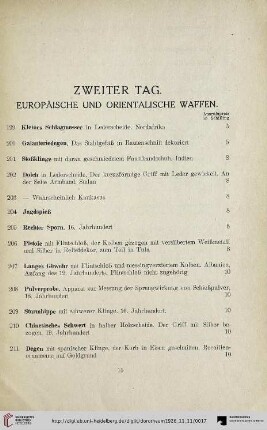 Europäische und orientalische Waffen (Nr. 199-236)