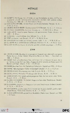 Zinn (Nr. 331-388)