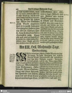 Am III. Heil. Weihnacht-Tage