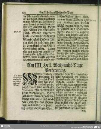 Am III. Heil. Weihnacht-Tage