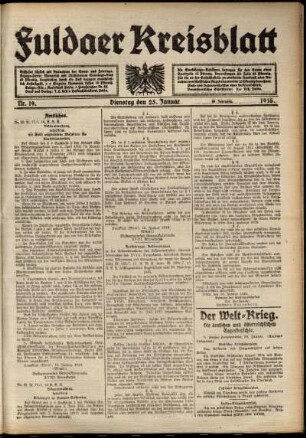 Ausgabe vom Dienstag, den 25. Januar 1916.