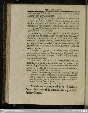 Thesis XCIX. Matrimonium non est proprie dictum Novi Testamenti Sacramentum, quo confertur Gratia