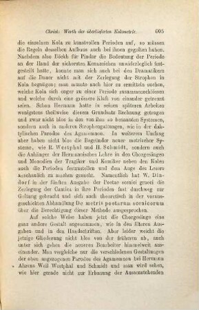 Werth der überlieferten Kolometrie in den griechischen Dramen