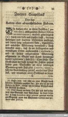 Zweytes Hauptstuck Von den kalten oder abwechselnden Fiebern