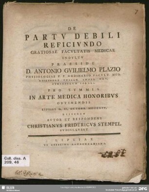 De Partu Debili Reficiundo