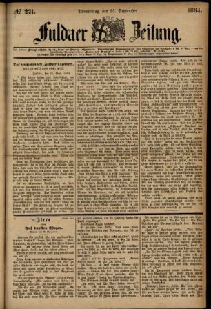 Ausgabe vom Donnerstag, den 25. September 1884.