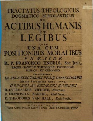 Tractatus theologicus dogmatico scholastikus de actibus humanis et legibus