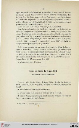 Séance du Comité du 6 mars 1882