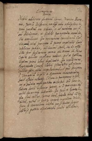 Prüfungsbericht; betrifft den Schüler Antonius von Vernat; mit Vermerk des Landgrafen; nebst Schülerarbeit; 1616 Dez. 10