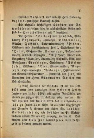Jubiläums-Tagbuch : ausführliche Nachrichten über das im Juli 1873 gefeierte St.-Ulrichs-Jubiläum nebst den dabei gehaltenen Predigten