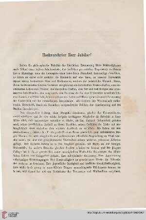 Hochverehrter Herr Jubilar!