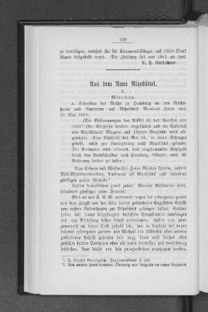 Aus dem Amte Ritzebüttel.