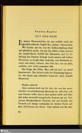 Fünftes Kapitel: Gut Und Böse