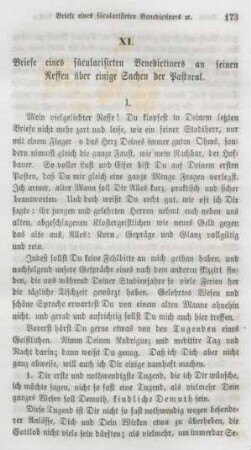 173-187 Briefe eines säcularisierten Benedictiners an seinen Neffen über einige Sachen der Pastoral