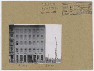 Straßenansicht. Berlin, Friedrichshain, Fruchtstraße 52 (heute Straße der Pariser Kommune 41)