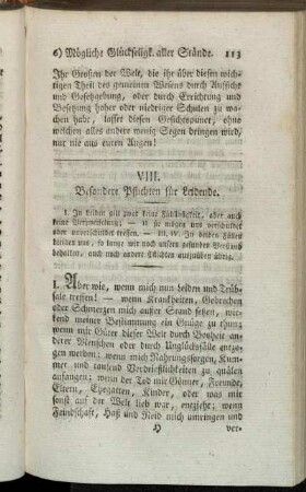 VIII. Besondere Pflichten für Leidende.