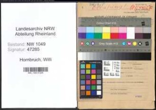 Entnazifizierung Willi Hornbruch , geb. 18.04.1893 (Ingenieur)