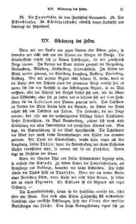 XIV. Gliederung des Festen