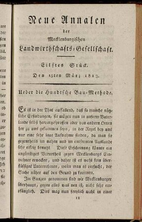 Eilftes Stück. Den 15ten März 1813.