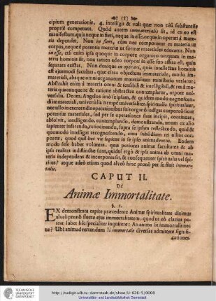 CAPUT II. De Animae Immortalitate.