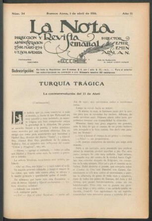 Turquía trágica : La contrarrevolución del 13 de Abril