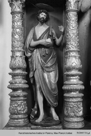 Der auferstandene Christus, flankiert von Johannes dem Täufer und Daniel