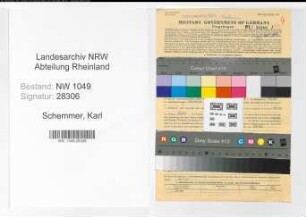 Entnazifizierung Karl Schemmer , geb. 02.04.1894 (Verwaltungsangestellter)