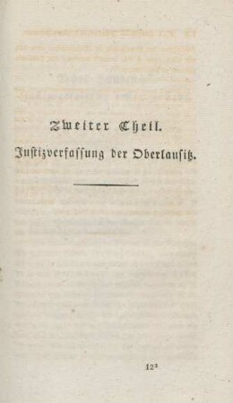 Zweiter Theil. Justizverfassung der Oberlausitz.