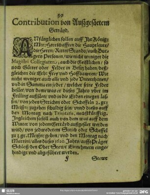 Contribution von Auszgesäetem Geträyd