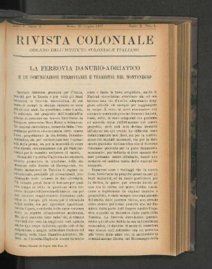 Rivista Coloniale. Fasc. X. Vol. I.