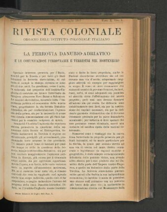 Rivista Coloniale. Fasc. X. Vol. I.