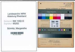 Entnazifizierung Margarethe Schmitz, geb. 20.04.1909 ()
