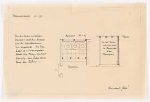 Totengedenkraum: Grundriss und Schnitt 1:50