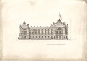 ohne Verfasserangabe; Repräsentatives öffentliches Gebäude - Aufriss