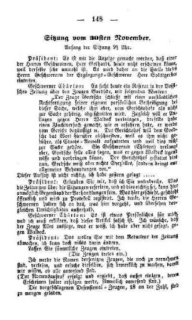 Sitzung vom 30sten November