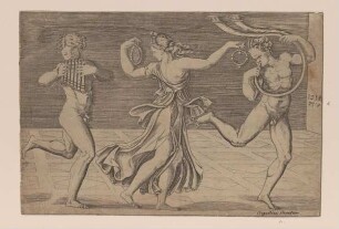 Tanzende Mänade und Bacchanten