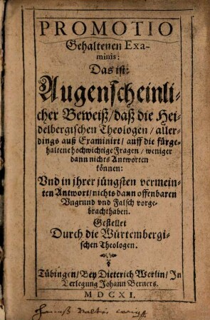 Promotio gehaltenen Examinis