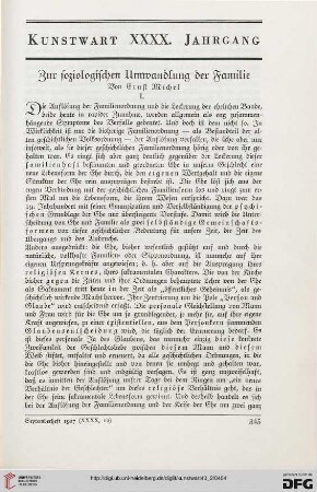 Zur soziologischen Umwandlung der Familie