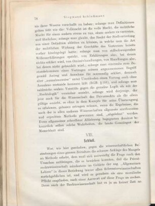 VIII. Schluß.