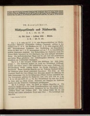 VIII. Rückzugskämpfe und Rückmarsch