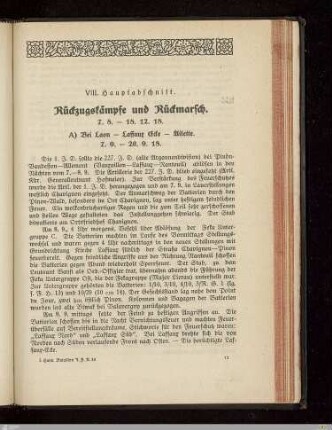 VIII. Rückzugskämpfe und Rückmarsch