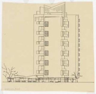 Wohnhochhaus, Emslebener Straße Hindenburg Straße: Ansicht von Norden