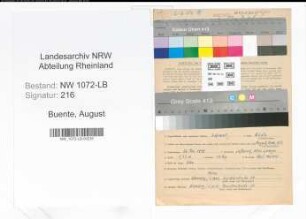 Entnazifizierung August Buente , geb. 26.05.1885 (Lehrer)