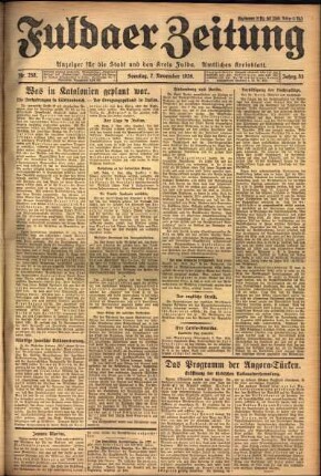 Erste Ausgabe vom Sonntag, den 07. November 1926.