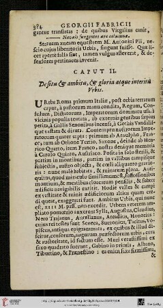 Cap. II.: De situ & ambitu, & gloria atque interitu Urbis