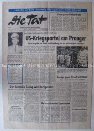 Antifaschistische Wochenzeitung "Die Tat" u.a. zum Vietnam-Krieg